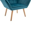 Afbeelding van HOMCOM enkele vleugelfauteuil met fluwelen poten - Scandinavisch groen 68,5 x 61 x 72,5 cm