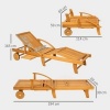 Afbeelding van Outsunny opklapbare tuinligstoel - Acaciahout - 165L x 69B x 85H cm - Teak