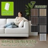 Afbeelding van TRESKO® 2 stuks akoestische houten panelen 120x60x2,1 cm incl. 4 kleerhaken | Zwart eiken 3D wandpan