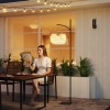 Afbeelding van Outsunny Rieten Lamp Staal, PE-rattan 44L x 32B x 178H cm Geel