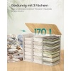 Afbeelding van SONGMICS Wasmand met deksel - 3 compartimenten - 170L - Bamboe - Wit - 70 x 40 x 61 cm