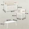 Afbeelding van Outsunny Tuinbankset - Metaal, Mesh-stof - 106L x 70,5B x 77H cm - Crèmewit