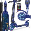 Afbeelding van RE:SPORT® Cityroller voor kinderen en volwassenen met LED, bel en draagband - opvouwbare scooter