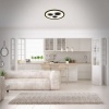 Afbeelding van Zwarte LED plafondlamp met achtergrondverlichting, 22W, 3000lm, 42,3 x 3,7 cm