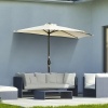 Afbeelding van Outsunny halfronde parasol - 270 x 135 x 240 cm - met LED - beige