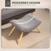 Afbeelding van HOMCOM Zitkruk met voetenbank van berberfleece, tot 120 kg, lichtgrijs, 67 x 45 x 38 cm