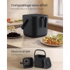 Afbeelding van SONGMICS Plastic Compostbak 7L met geurvrij deksel, 24 x 22 x 19,5 cm, Zwart