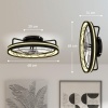 Afbeelding van HOMCOM Plafondventilator met Verlichting en Afstandsbediening Ø48 cm Zwart