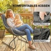 Afbeelding van Outsunny Rattan loungestoel - Staal, PE-rattan - 75L x 101B x 90H cm - Donkergrijs