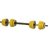 Afbeelding van HOMCOM 25 kg verstelbare 3-in-1 halterset met lange stang - Geel A91-088V01