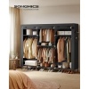 Afbeelding van Stoffen kledingkast met kledingstang en planken - Zwart - 45 x 189 x 180 cm