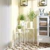 Afbeelding van Outsunny Plantenstandaard set - Metaal - 30x30x70 cm - Wit