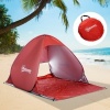 Afbeelding van Outsunny Strandmuschel van polyester, stalen draad - 200L x 150B x 119H cm - Rood