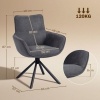 Afbeelding van HOMCOM Eetkamerstoel Donkergrijs Polyester en Metaal 67x64x87 cm