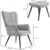 Afbeelding van HOMCOM Relaxfauteuil met voetensteun - Staal, Polyester - 73L x 77,5B x 98H cm - Lichtgrijs