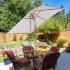 Afbeelding van Outsunny Parasol van Tannenhout, Bamboe, Polyester - Crèmewit - L200 x B150 x H235 cm