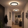 Afbeelding van BRILONER - LED Plafondlamp met backlight decoratie 12W 4000K Ø 19cm wit-zwart kunststof