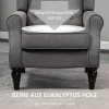 Afbeelding van HOMCOM Eenpersoonsstoel van polyester en hout - 74L x 86B x 102H cm - Donkergrijs