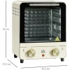 Afbeelding van HOMCOM Minibakoven - Ijzer, RVS, gehard glas - 25,5L x 27,5B x 32H cm - Crèmewit