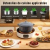 Afbeelding van HOMCOM 2-in-1 keramische kookplaat en grill, 2000W, LED-display, wit
