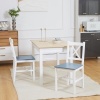 Afbeelding van HOMCOM Eetkamerstoelen Set van 2, houten keukenstoelen, boerderij eetkamerstoelen met kruis rug, wit
