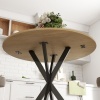 Afbeelding van HOMCOM Ronde Eettafel voor 2 Personen in Industriële Stijl, Ø 80 x 75 cm, Eikenhout