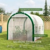 Afbeelding van Outsunny Foliekas 3,58 x 2,1 x 2,1 m met roldeur en raam voor tuin of balkon, wit staal