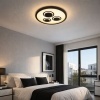 Afbeelding van Zwarte LED plafondlamp met achtergrondverlichting, 22W, 3000lm, 42,3 x 3,7 cm