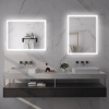 Afbeelding van HOMCOM badkamerspiegel - gehard glas - 90×70×4 cm - zilverkleurig