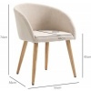 Afbeelding van HOMCOM Eetstoel Polyester, Metaal 56L x 55B x 74H cm Beige