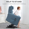 Afbeelding van HOMCOM Relaxfauteuil met Sta-op functie en Afstandsbediening - Blauw