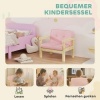 Afbeelding van AIYAPLAY Kinderbankje van Hout en Corduroy, 46,5L x 44B x 45H cm, Roze