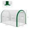 Afbeelding van Outsunny Foliekas 3,58 x 2,1 x 2,1 m met roldeur en raam voor tuin of balkon, wit staal