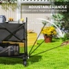 Afbeelding van Outsunny Tuinwagen van staal, polyester - Zwart