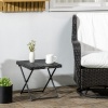 Afbeelding van Outsunny Opvouwbare rotan bistrotafel 40 x 40 cm zwart voor terras en balkon