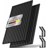 Afbeelding van TRESKO® 2 stuks akoestische houten panelen 120x60x2,1 cm incl. 4 kleerhaken | Zwart eiken 3D wandpan