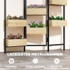 Afbeelding van Outsunny Tuin Bloembed van Dennenhout, Staal - 116L x 20B x 112H cm - Natuurhout