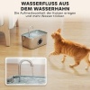 Afbeelding van PawHut Roestvrijstalen Waterfontein voor Huisdieren 23x15,5x19,4 cm Zilver