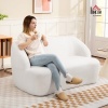 Afbeelding van HOMCOM 2-zits Sofa, 142 cm, gebogen design, crèmewit, geen montage nodig, voor woonkamer