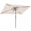Afbeelding van Outsunny Terrasparasol van polyester en metaal - 289L x 198B x 248H cm - Crème wit