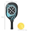 Afbeelding van SPORTNOW Set van 4 Pickleball Rackets van populierenhout met 4 ballen en tas, blauw en zwart