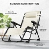 Afbeelding van Outsunny Metalen Ligstoel, Beige Gaasstof