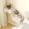 Afbeelding van HOMCOM Set van 2 Wandgemonteerde Nachtkastjes met Lade, Hoogglans Wit, 40 x 30 x 14 cm