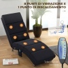 Afbeelding van HOMCOM Chaise Longue massagestoel met 8 massagestanden, zwart, 168 x 56 x 84 cm