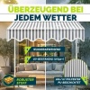 Afbeelding van Tillvex Balkonluifel B x D 350 x 180 cm grijs/wit met handslinger, zonder boren