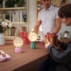 Afbeelding van HOMCOM 2x LED Mond Tafel lamp met USB, 3 kleuren en 10 helderheidsniveaus, Wit
