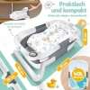 Afbeelding van KIDIZ® Babybadje Opvouwbaar met Thermometer | Peuterbadje Ergonomisch, Rutschvrij, Met Zacht Badkuss