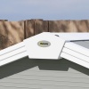 Afbeelding van Outsunny kunststof tuinhuisje 2,4 x 1,8 m met ventilatie en afsluitbare deur, lichtgrijs