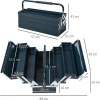 Afbeelding van DURHAND gereedschapskoffer - 5 vakken - staal - 57 x 21 x 41 cm - groen