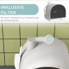 Afbeelding van PawHut XXL Kattentoilet met deksel, schep en uittrekbaar dienblad, grijs 43 x 44 x 47 cm